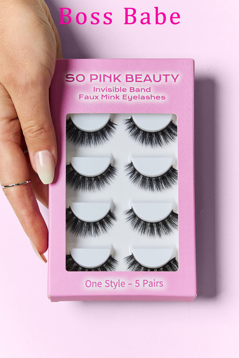 SO PINK BEAUTY Faux Mink Eyelashes 5 Pairs