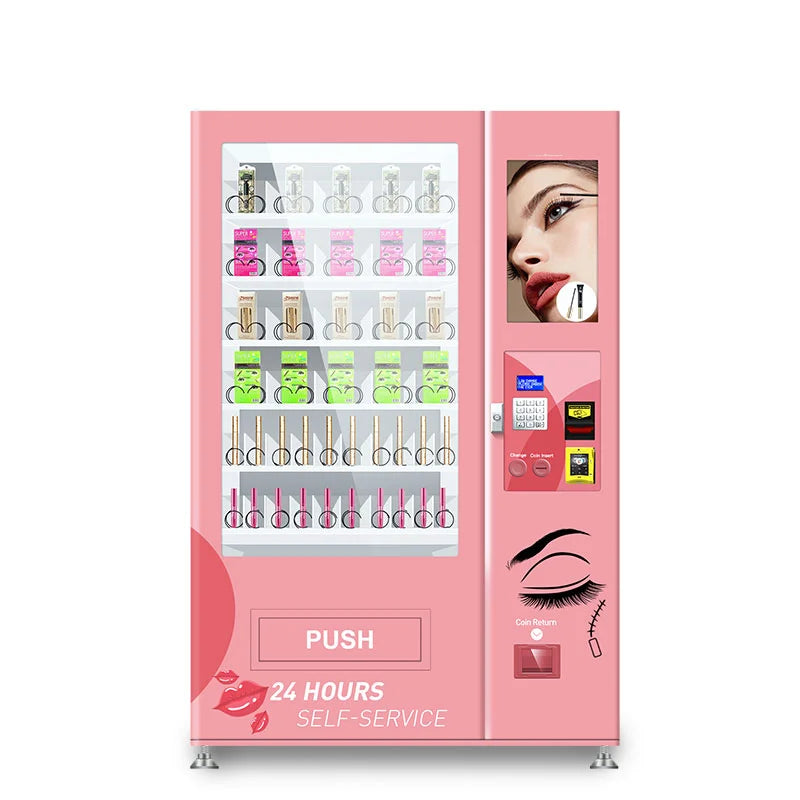 Touch Screen Hair Eyelash Cosmetics Vending Machine for Lashes Vending Machine Beauty Toiletry Bag Makeup Wigs Vendor Kiosk