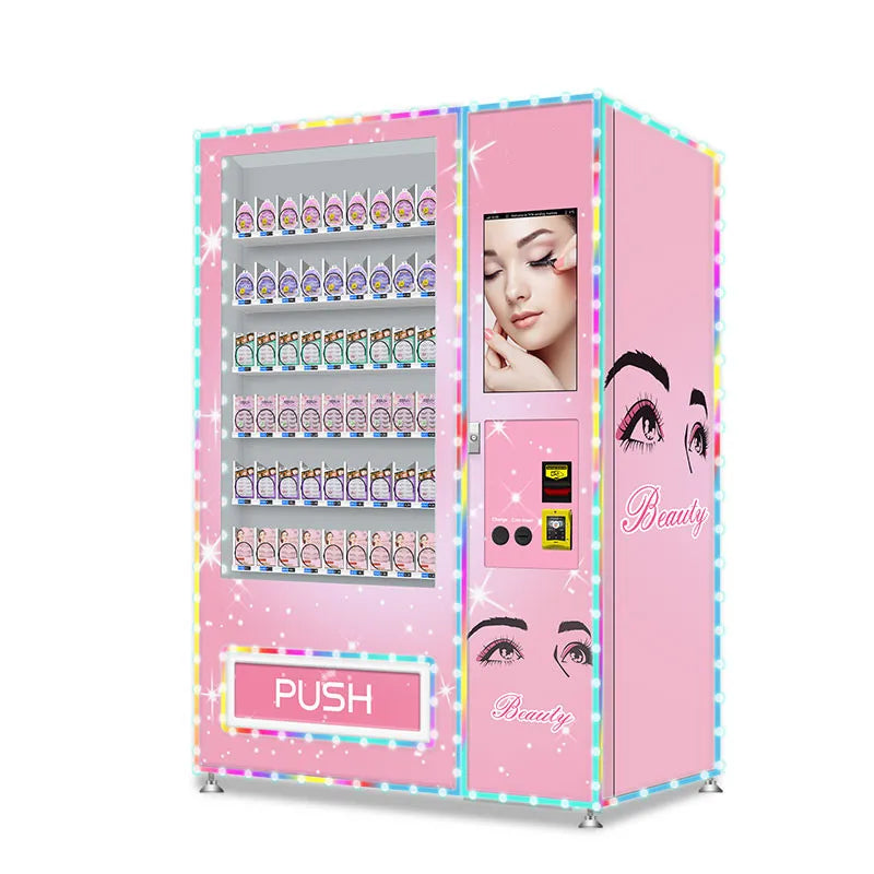 Touch Screen Hair Eyelash Cosmetics Vending Machine for Lashes Vending Machine Beauty Toiletry Bag Makeup Wigs Vendor Kiosk