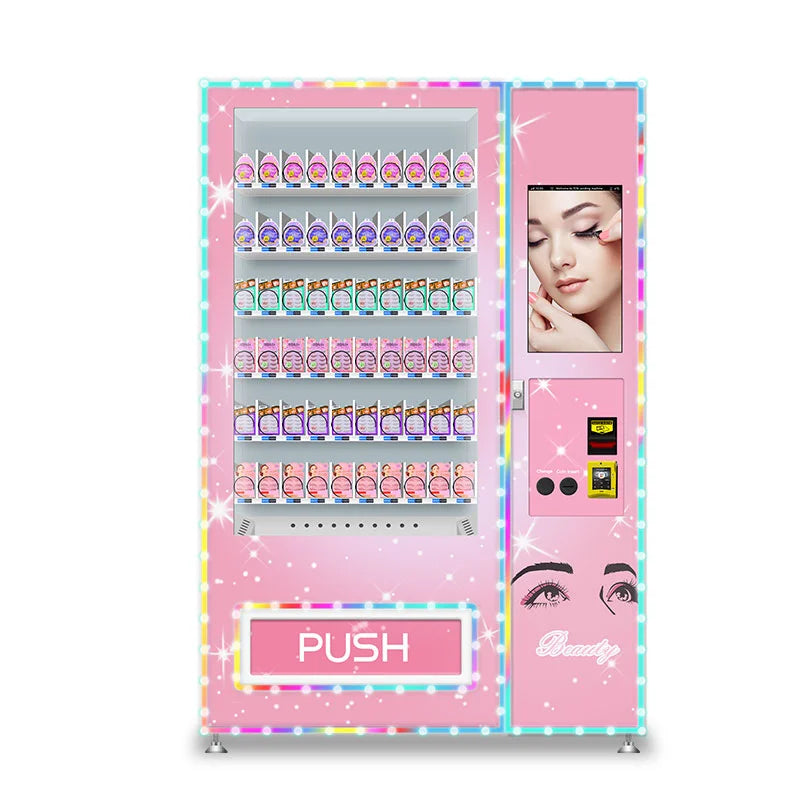 Touch Screen Hair Eyelash Cosmetics Vending Machine for Lashes Vending Machine Beauty Toiletry Bag Makeup Wigs Vendor Kiosk